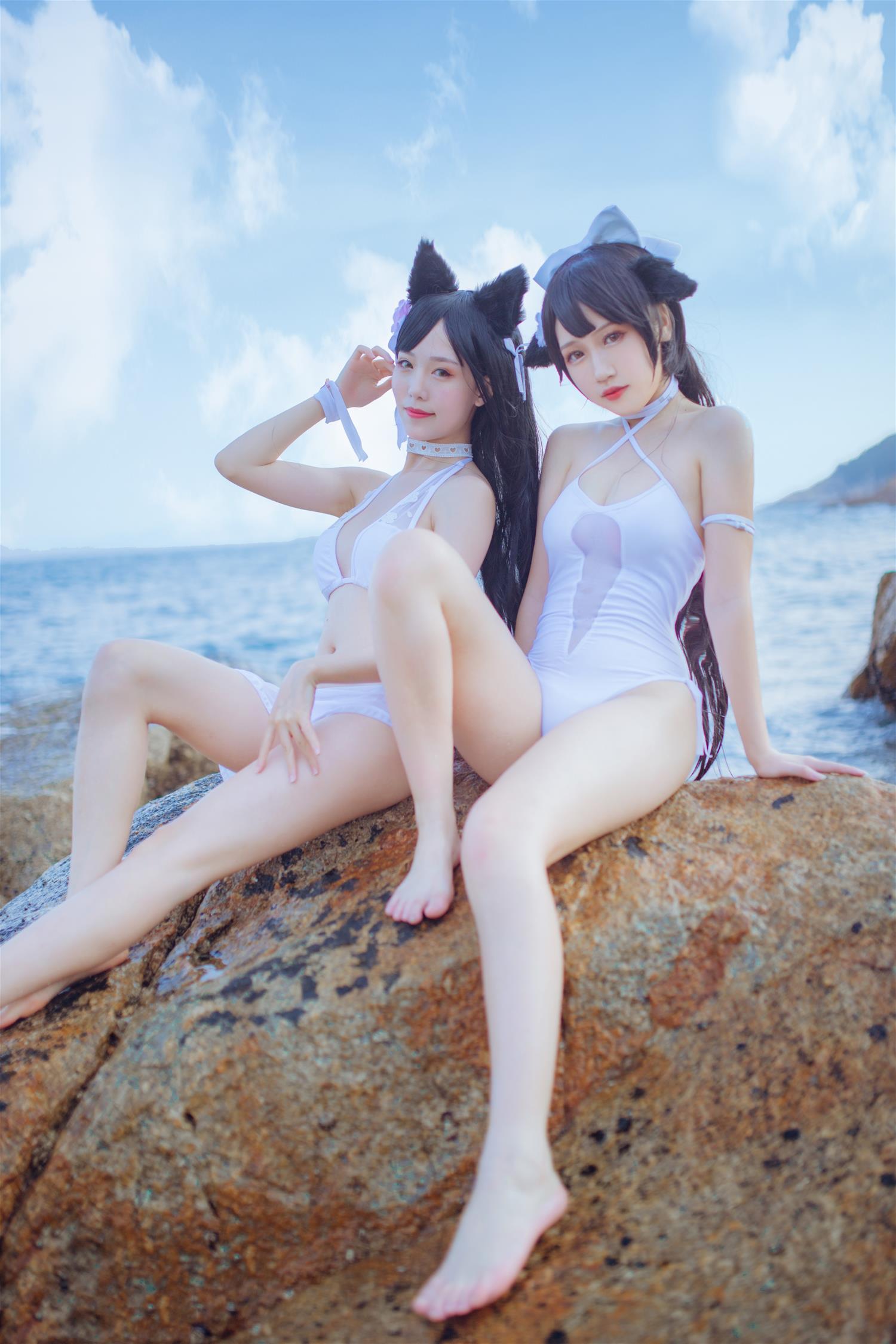 不呆猫 ×抖娘 獒犬海边泳装 [42P-336MB]