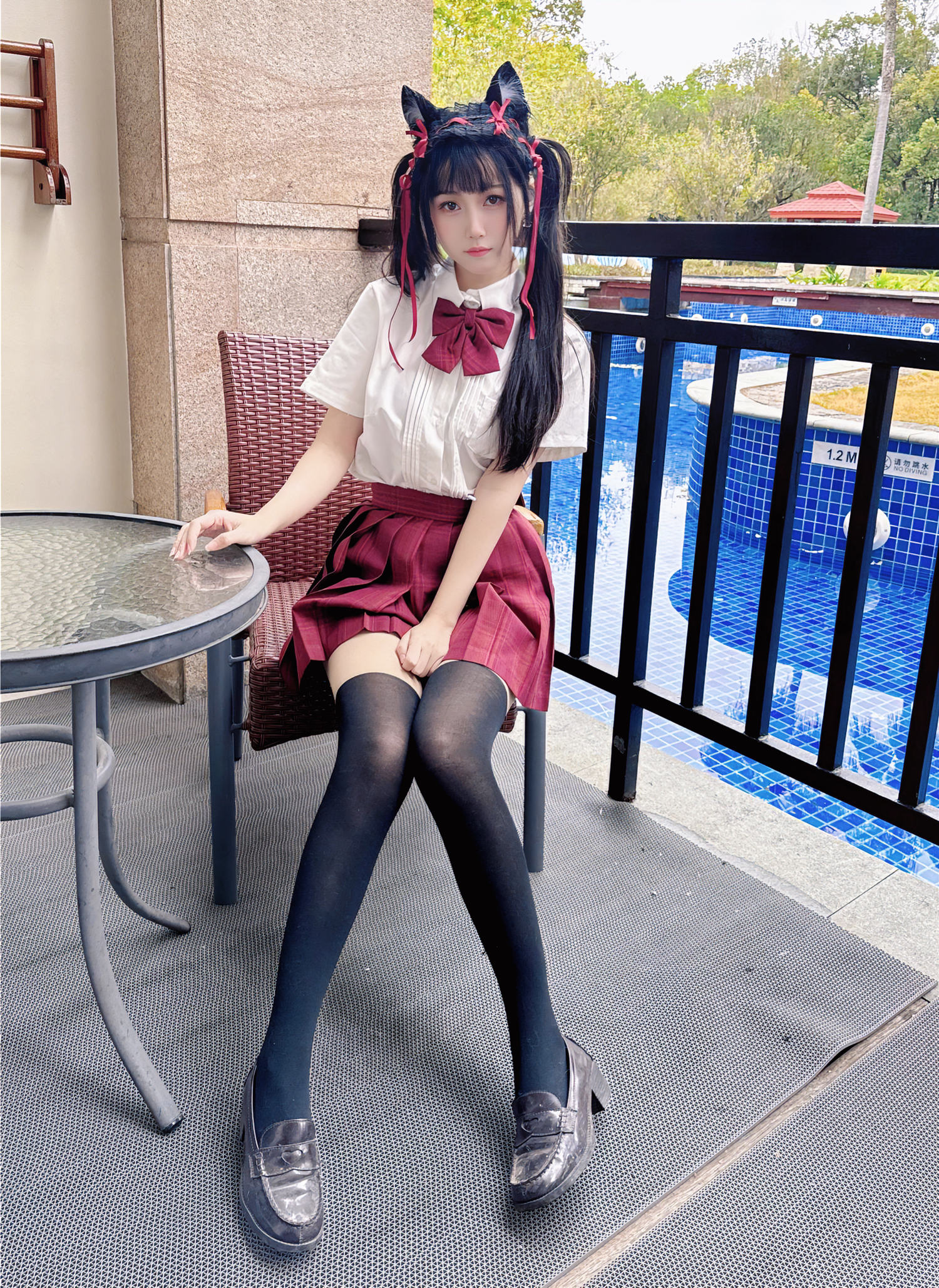 不呆猫 温泉双马尾JK [22P1V-713MB]