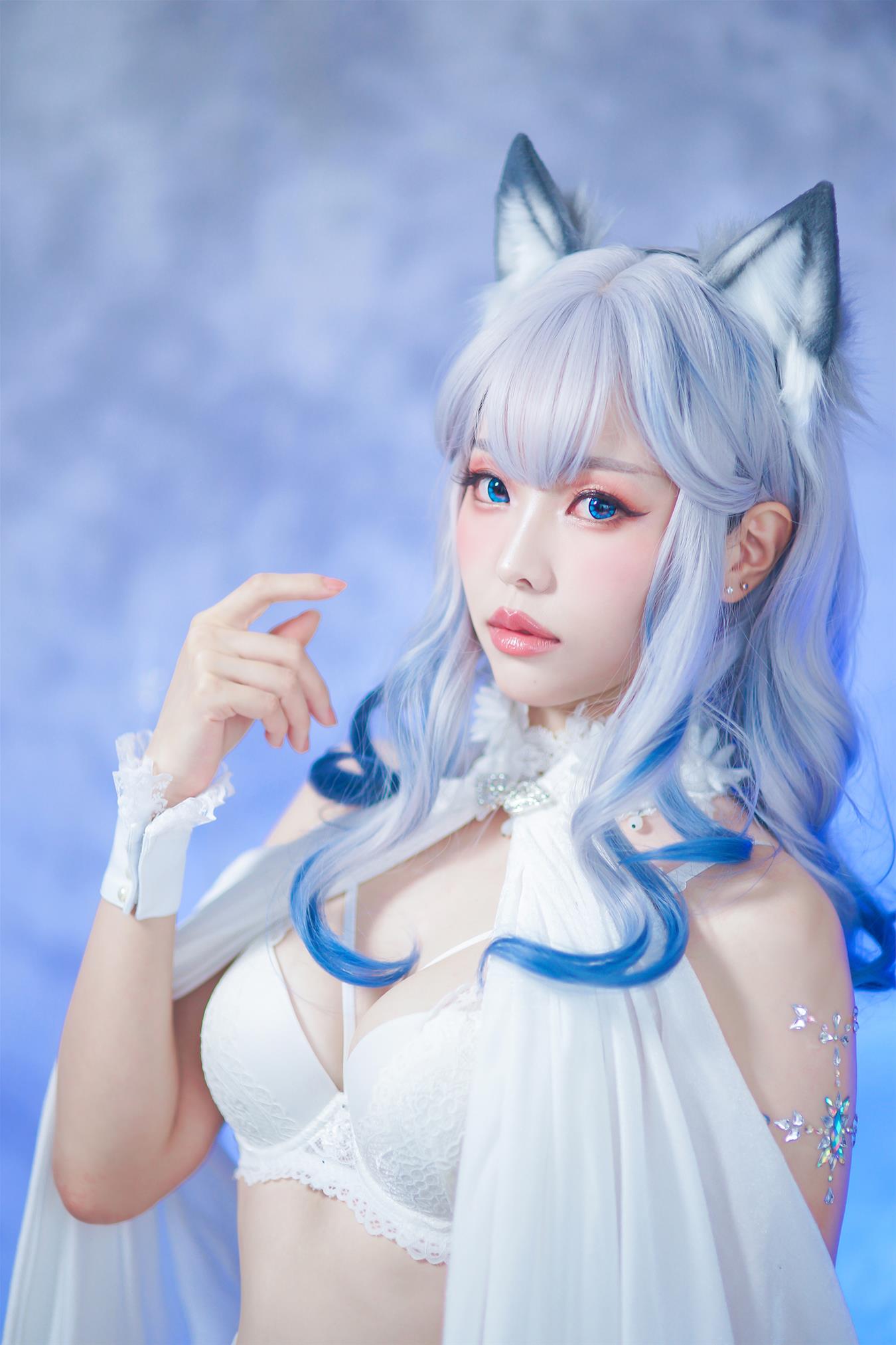 ElyEE子 猫耳白丝带 [48P6V-166MB]